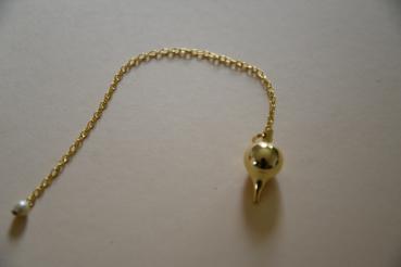 Tropfenpendel Messing mit Kette